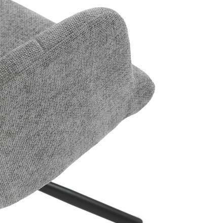 Moderní jídelní židle Autronic Židle jídelní, šedá látka, černý kov, otočný vratný mechanismus 90°/90° (L/P) - funkce reset (DCH-T1122 GREY2) (19)