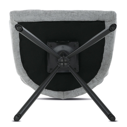 Moderní jídelní židle Autronic Židle jídelní, šedá látka, černý kov, otočný vratný mechanismus 90°/90° (L/P) - funkce reset (DCH-T1122 GREY2) (21)