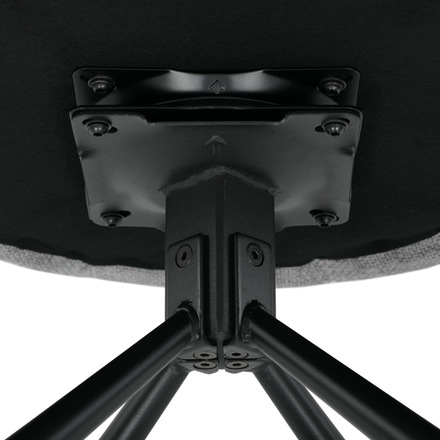 Moderní jídelní židle Autronic Židle jídelní, šedá látka, černý kov, otočný vratný mechanismus 90°/90° (L/P) - funkce reset (DCH-T1122 GREY2) (22)