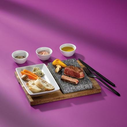 Servírovací misky Kela KL-16629 žhavý kámen XL Country akátové dřevo tmavě šedá 29,0x23,0x4,5cm (1)