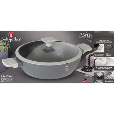 Pekáč kulatý s poklicí s titanovým povrchem Berlingerhaus BH-7070 28 cm Aspen Collection (7)