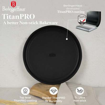 Pánev na pizzu s titanovým povrchem Berlingerhaus BH-7934 32 cm Matte Black Collection (4)