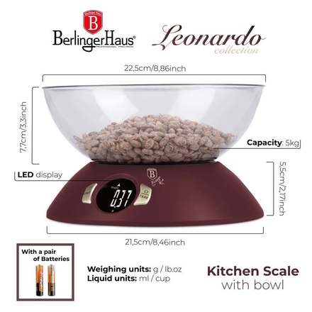 Kuchyňská váha Berlingerhaus BH-9615 s miskou Leonardo Collection (2)