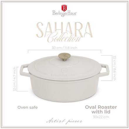 Pekáč litinový s poklicí Berlingerhaus BH-6540 30 cm Sahara Collection (7)