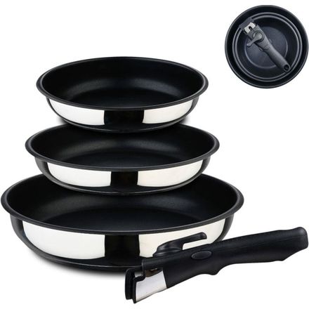Sada pánví nerez s nepřilnavým povrchem Bergner BG-32292-MM ClickCook 3 ks 18, 20, 24 cm