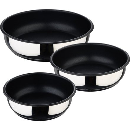 Sada pánví nerez s nepřilnavým povrchem Bergner BG-32292-MM ClickCook 3 ks 18, 20, 24 cm (3)