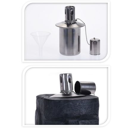 Olejová lampa Homestyling KO-259000110 MOAI 31 cm černá (1)