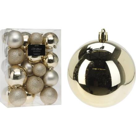 Vánoční ozdoby Homestyling KO-CAN302050 koule sada 26 ks šampaň