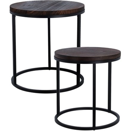 Odkládací stolek Homestyling KO-AAE442390 kulatý sada 2 ks pr. 38 / 43 cm