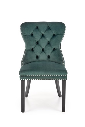 Dřevěná jídelní židle Halmar MIYA černá / tap: tmavě zelená (1p=2szt)