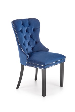 Dřevěná jídelní židle Halmar MIYA černá / tap: námořnická (1p=2szt) (2)