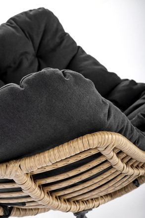 Křeslo Halmar WHISPER, černá / přírodní (1p=1szt) (5)