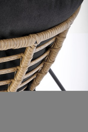 Křeslo Halmar WHISPER, černá / přírodní (1p=1szt) (8)