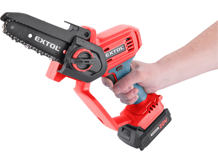 Aku řetězová pila Extol Premium 8891922 jednoruční SHARE20V, 12cm, 20V Li-ion, 2Ah (1)