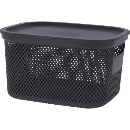 Úložný plastový koš Excellent KO-027000190cern s víkem 6 litrů černá