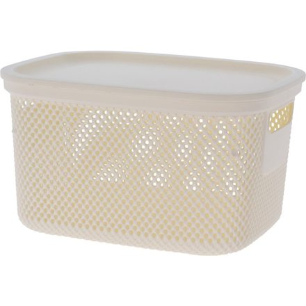 Úložný plastový koš Excellent KO-027000190bezo s víkem 6 litrů béžová