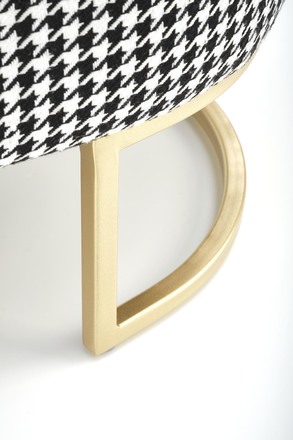 Taburet Halmar HARMONY s úložným prostorem, černá / bílá / zlatá (1p=1szt) (6)