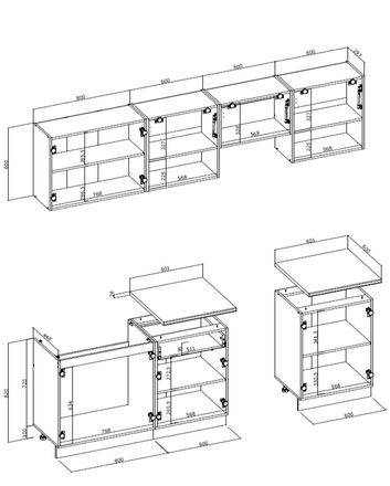 Kuchyňská linka Halmar VIOLA 260 korpus: dub sonoma, přední barva: bílá lesk (10 karton) (2)