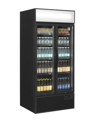 Chladicí skříň prosklené dveře Tefcold FSC891H Black (1)