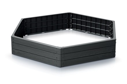 Vyvýšený záhon Prosperplast BASE WOODY antracit 148 cm