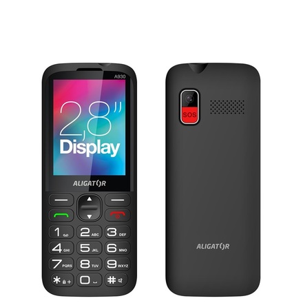 Mobilní telefon pro seniory Aligator A930 GPS Senior Black