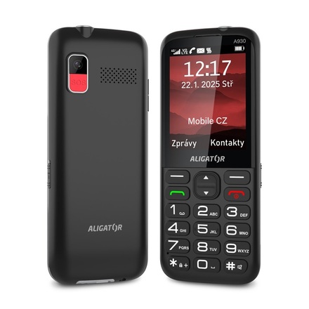 Mobilní telefon pro seniory Aligator A930 GPS Senior Black (2)