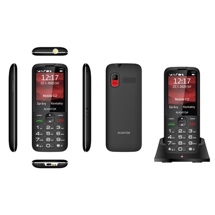 Mobilní telefon pro seniory Aligator A930 GPS Senior Black (4)