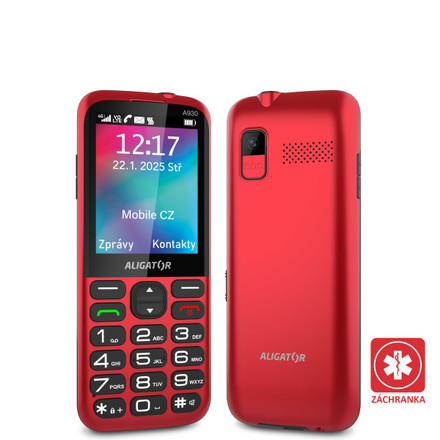Mobilní telefon pro seniory Aligator A930 GPS Senior Red