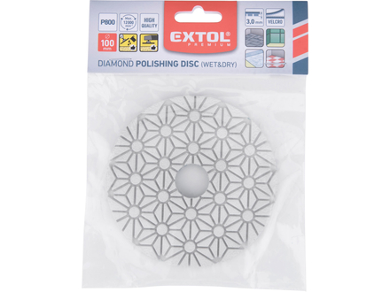 Leštící kotouč Extol Premium 8803097 kotouč diamantový leštící na obklady, O100mm, P800, suchý zip (1)
