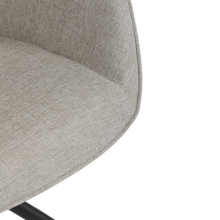 Moderní jídelní židle Autronic Židle jídelní a konferenční, krémová látka, černé kovové nohy, otočný mechanismus (HC-536 CRM2) (30)