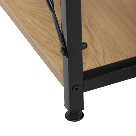 Pracovní stůl Autronic Stůl pracovní s regálem, MDF, dekor dub, černý kov (GD-512 OAK) (10)