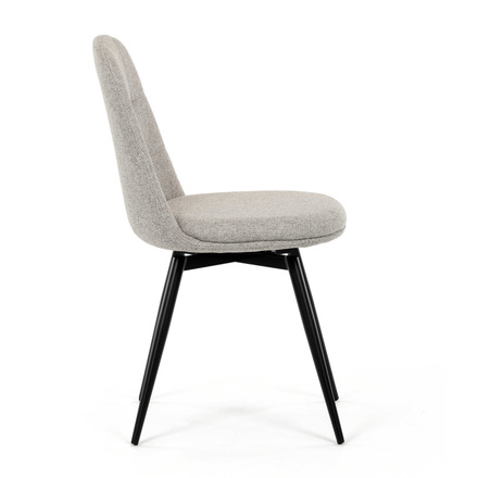 Moderní jídelní židle Autronic Židle jídelní, krémová látka, 360° otočný mechanismus, černý matný lak, kovové nohy (DCL-V2040 CRM2) (10)