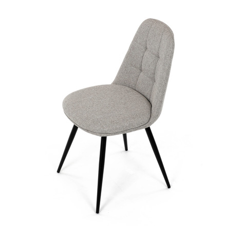 Moderní jídelní židle Autronic Židle jídelní, krémová látka, 360° otočný mechanismus, černý matný lak, kovové nohy (DCL-V2040 CRM2) (15)