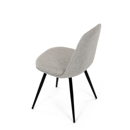 Moderní jídelní židle Autronic Židle jídelní, krémová látka, 360° otočný mechanismus, černý matný lak, kovové nohy (DCL-V2040 CRM2) (17)