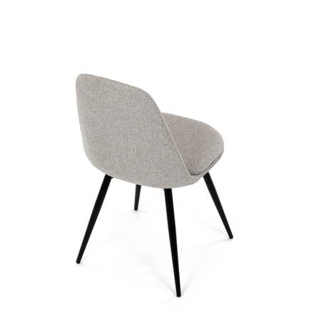 Moderní jídelní židle Autronic Židle jídelní, krémová látka, 360° otočný mechanismus, černý matný lak, kovové nohy (DCL-V2040 CRM2) (20)