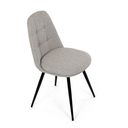 Moderní jídelní židle Autronic Židle jídelní, krémová látka, 360° otočný mechanismus, černý matný lak, kovové nohy (DCL-V2040 CRM2) (23)