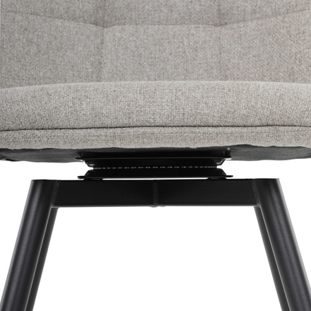 Moderní jídelní židle Autronic Židle jídelní, krémová látka, 360° otočný mechanismus, černý matný lak, kovové nohy (DCL-V2040 CRM2) (30)