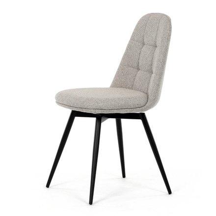 Moderní jídelní židle Autronic Židle jídelní, krémová látka, 360° otočný mechanismus, černý matný lak, kovové nohy (DCL-V2040 CRM2) (3)