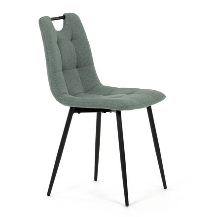 Moderní jídelní židle Autronic Židle jídelní, madlo, snadno čistitelná zelená látka, černý matný lak, kovové nohy (DCL-V2017 GRN2) (11)