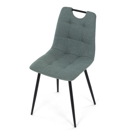 Moderní jídelní židle Autronic Židle jídelní, madlo, snadno čistitelná zelená látka, černý matný lak, kovové nohy (DCL-V2017 GRN2) (14)