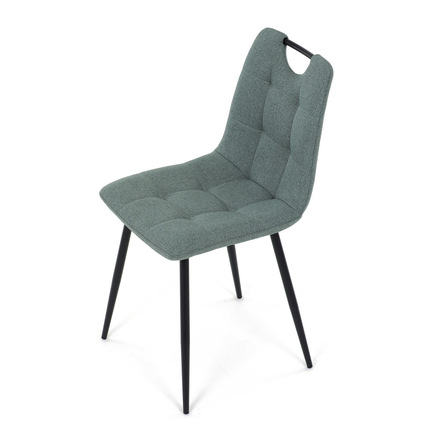 Moderní jídelní židle Autronic Židle jídelní, madlo, snadno čistitelná zelená látka, černý matný lak, kovové nohy (DCL-V2017 GRN2) (15)
