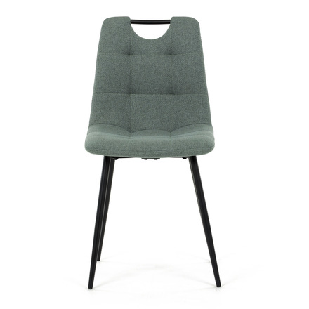 Moderní jídelní židle Autronic Židle jídelní, madlo, snadno čistitelná zelená látka, černý matný lak, kovové nohy (DCL-V2017 GRN2) (1)