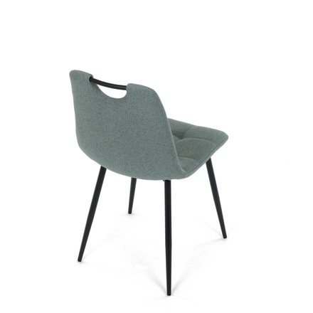 Moderní jídelní židle Autronic Židle jídelní, madlo, snadno čistitelná zelená látka, černý matný lak, kovové nohy (DCL-V2017 GRN2) (20)