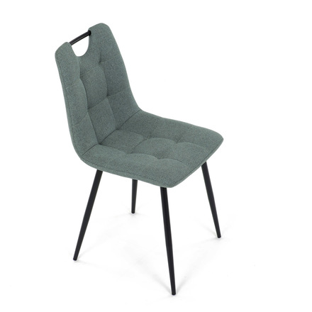 Moderní jídelní židle Autronic Židle jídelní, madlo, snadno čistitelná zelená látka, černý matný lak, kovové nohy (DCL-V2017 GRN2) (23)
