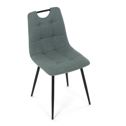 Moderní jídelní židle Autronic Židle jídelní, madlo, snadno čistitelná zelená látka, černý matný lak, kovové nohy (DCL-V2017 GRN2) (24)