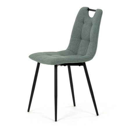 Moderní jídelní židle Autronic Židle jídelní, madlo, snadno čistitelná zelená látka, černý matný lak, kovové nohy (DCL-V2017 GRN2) (3)