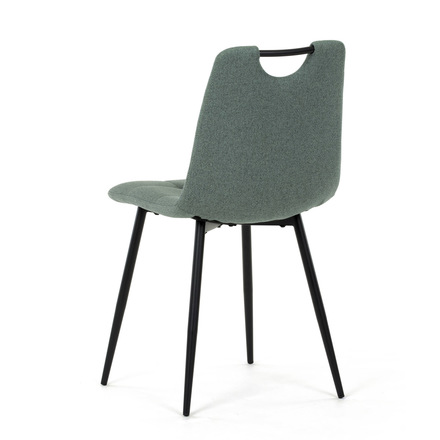 Moderní jídelní židle Autronic Židle jídelní, madlo, snadno čistitelná zelená látka, černý matný lak, kovové nohy (DCL-V2017 GRN2) (6)