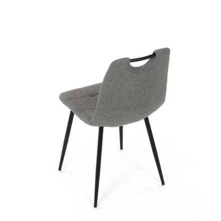 Moderní jídelní židle Autronic Židle jídelní, madlo, snadno čistitelná šedá látka, černý matný lak, kovové nohy (DCL-V2017 GREY2) (18)