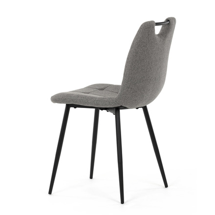 Moderní jídelní židle Autronic Židle jídelní, madlo, snadno čistitelná šedá látka, černý matný lak, kovové nohy (DCL-V2017 GREY2) (5)