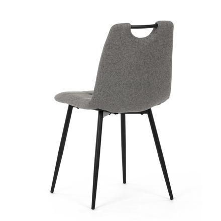Moderní jídelní židle Autronic Židle jídelní, madlo, snadno čistitelná šedá látka, černý matný lak, kovové nohy (DCL-V2017 GREY2) (6)